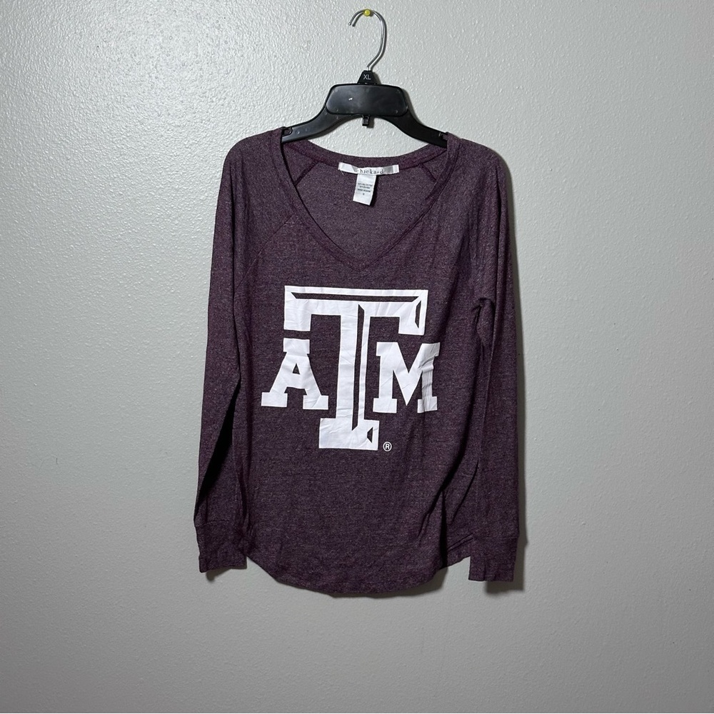ATM aggies Women long sleeve fan shirt size small